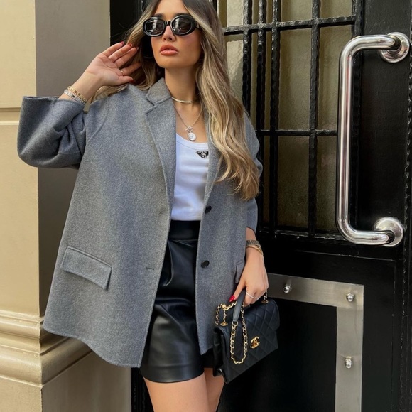 Zara Double Faced Wool Blend Blazer - Picture 1 of 16